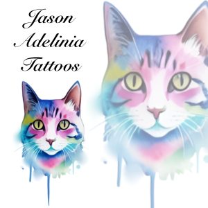 Watercolour Cat Tattoo