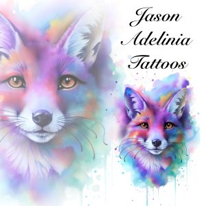 Watercolour Fox Tattoo