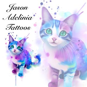 Watercolour Kitten Tattoo